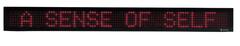 LED display running time approximately 25 minutes with looping text of approximately 170 truisms in red text.