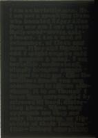 This print has rows of stencilled black text in all capital letters on black background. In pencil, the print is signed and dated (l.r.) "Glenn Lignon '92" and numbered (l.l.) "27/45". 