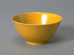 Small Bowl with &#39;Chicken Fat Yellow&#39; imperial glaze.