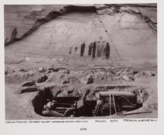Car under excavation at the Great Galery, Horsehoe Canyon, Utah.