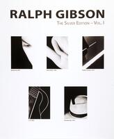 This is the title page for a portfolio of photographs, "Ralph Gibson, The Silver Edition - Volume I." Below the title line are five images of the black and white photographs contained in the portfolio.