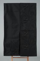 All black fukuro (single-sided) Obi&nbsp;with black embroidered floral (grape) design throughout.&nbsp;