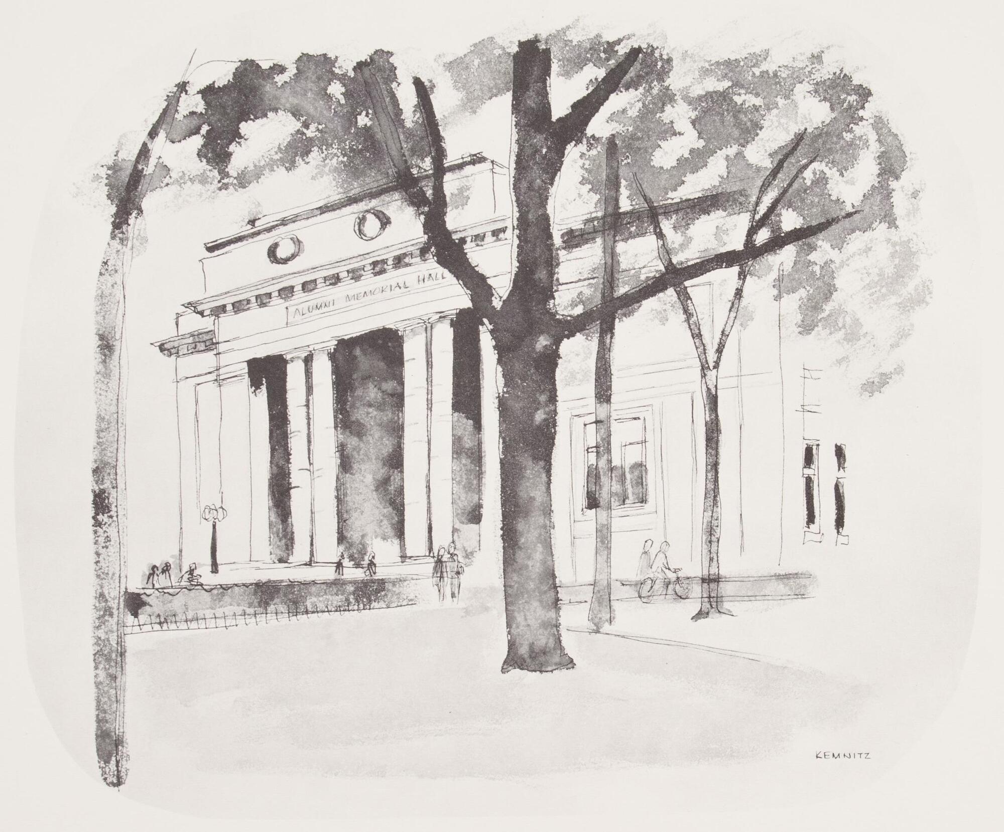 The neoclassical facade of the building that now houses the University of Michigan Museum of Art.
