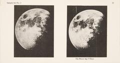 This black and white stereoscopic image features two images of a moon
