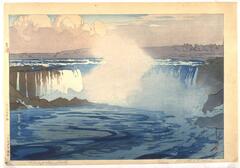 This print is a depiction of the Niagara Falls.
