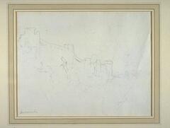 Line drawing that extends from upper left corner and down diagonally. Bottom Left corner has handwritten note that says " Andernache."
