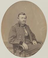 Photo portrait of General Ulysses S. Grant seated in military uniform. 
