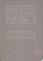 Gray cover of Alfred Stieglitz's publication, <em>Camera Work, </em>containing text essays, graphic elements, and photogravures by various authors, artists, and photographers.