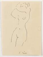 Line drawing of a female nude.&nbsp;