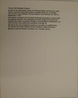 This is white paper with a block of text in black ink at the top. The text describes the creation of a portfolio of lithographs by Christo.