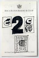 Original sketch for Cummins Engine annual report&#39;s cover in 1996 by Paul Rand. Consisting of 6 pages. pages have BOCA RATON RESORT &amp; CLUB letterhead.